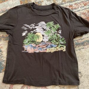 Billabong Charcoal Tee with Tropical Design